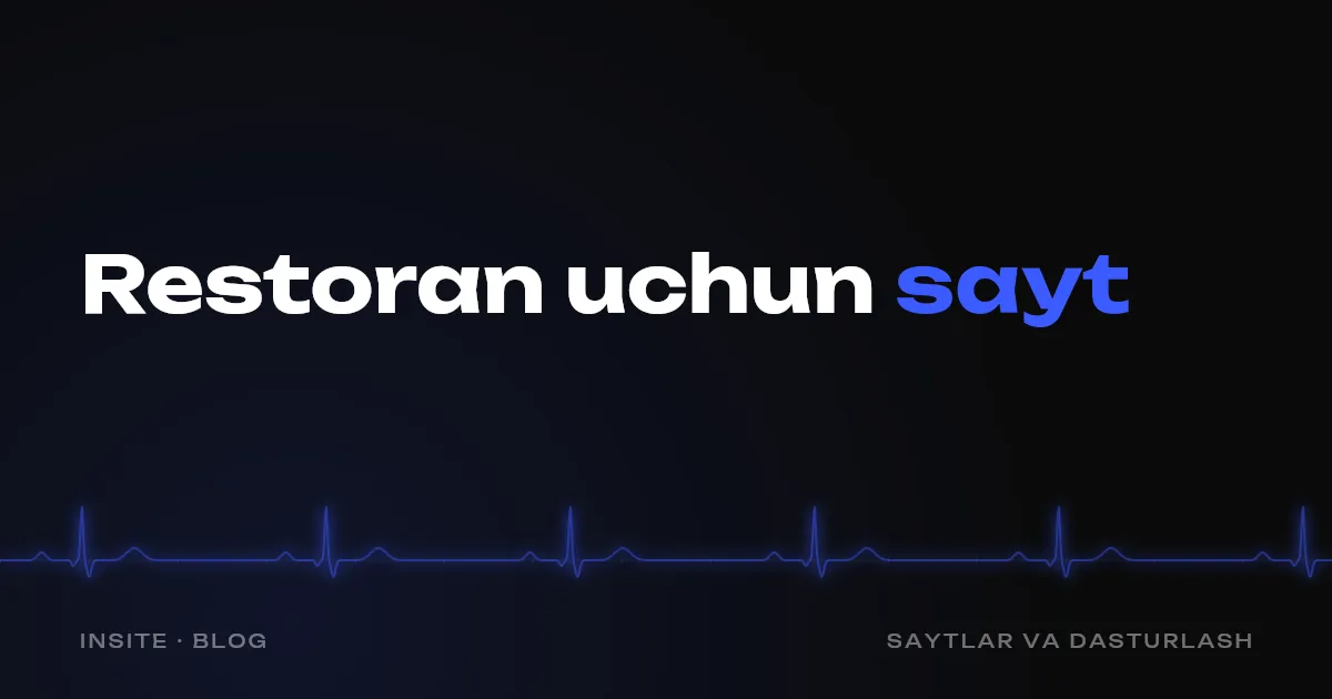 Restoran va kafe uchun sayt: menyu, yetkazib berish, bron - INSITE
