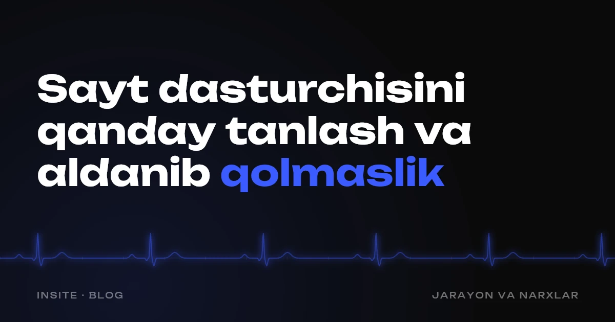Sayt dasturchisini qanday tanlash va aldanib qolmaslik - INSITE