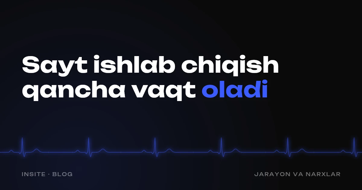 Sayt ishlab chiqish qancha vaqt oladi - INSITE