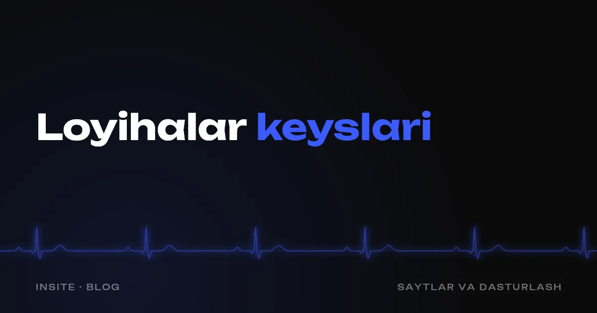 Saytdagi keyslar: loyihani sotadigan qilib qanday tasvirlash - INSITE