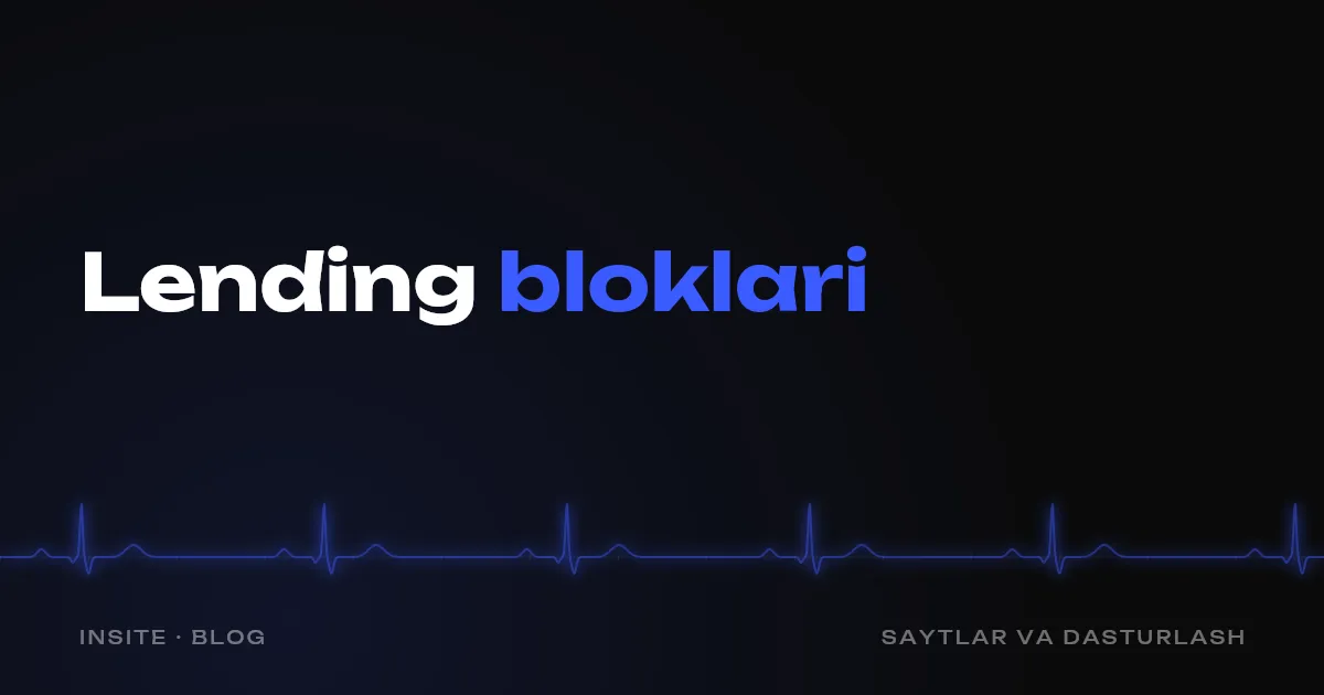 Xizmat uchun lending: qanday bloklar kerak va qaysi tartibda - INSITE